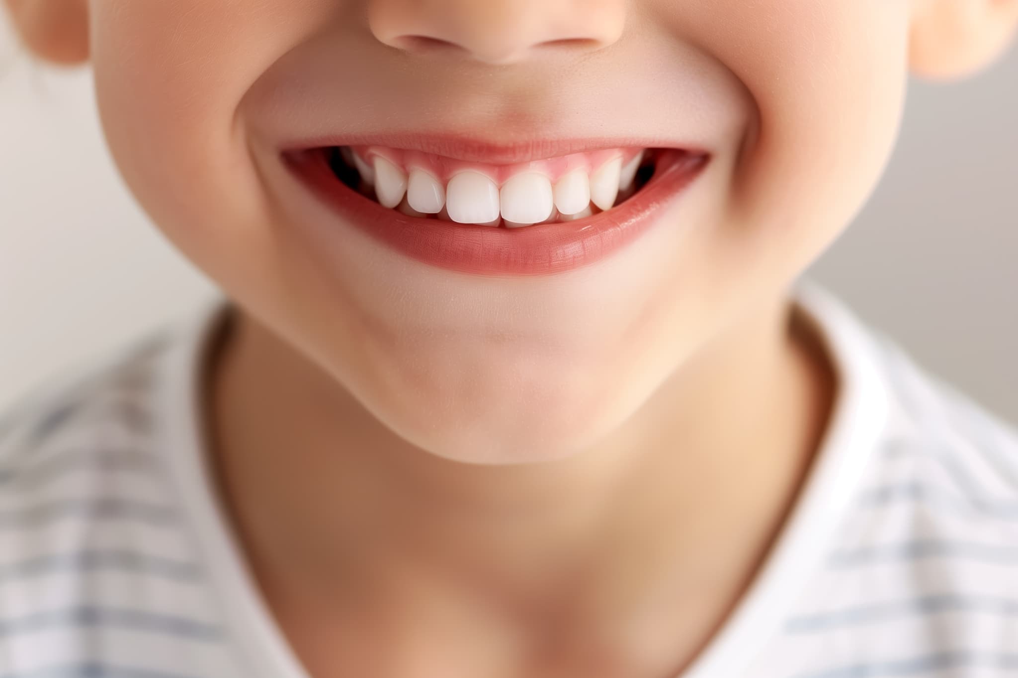 すきっ歯を治療し笑顔を見せる子ども