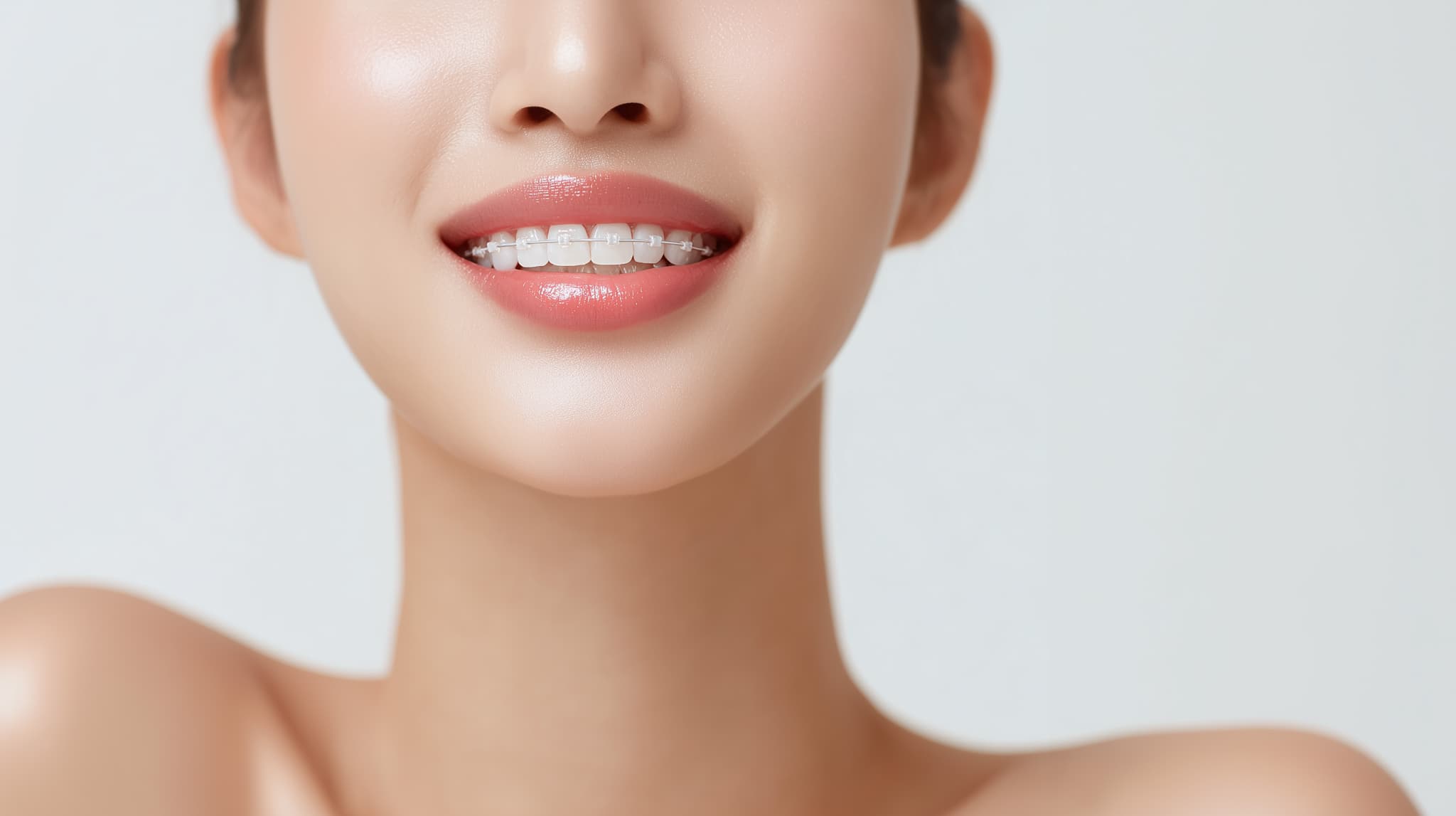 ワイヤー矯正の治療を順調に進める女性