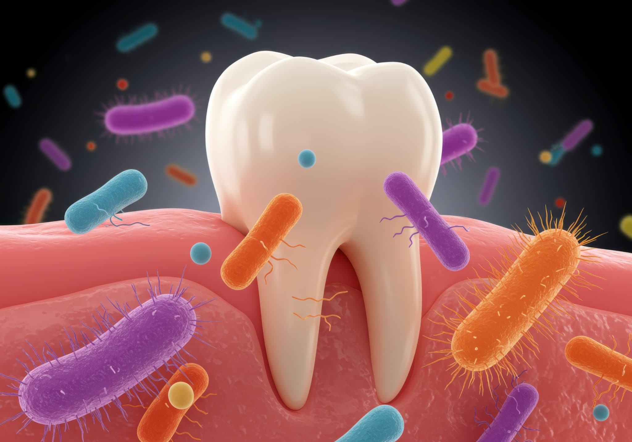 口腔内の菌が増えるイメージ